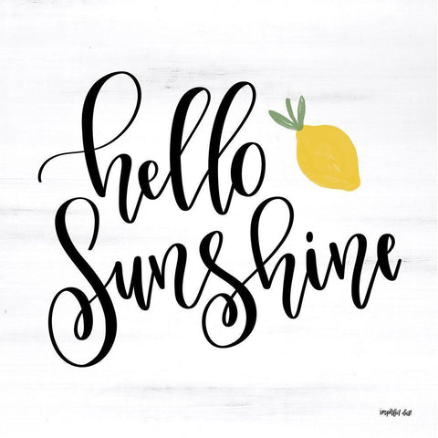 Hello Sunshine White Modern Wood Framed Art Print with Double Matting by Imperfect Dust