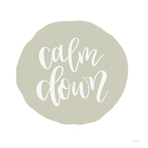 Calm Down White Modern Wood Framed Art Print with Double Matting by Imperfect Dust