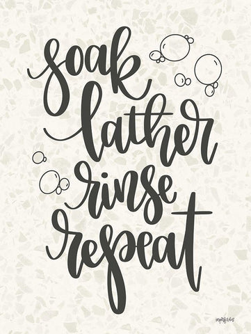 Soak, Lather, Rinse, Repeat Black Ornate Wood Framed Art Print with Double Matting by Imperfect Dust