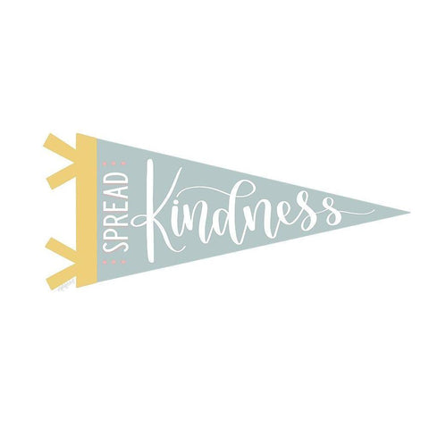 Spread Kindness Pennant White Modern Wood Framed Art Print by Imperfect Dust