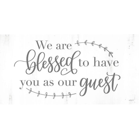 Blessed Guest Black Modern Wood Framed Art Print by Imperfect Dust