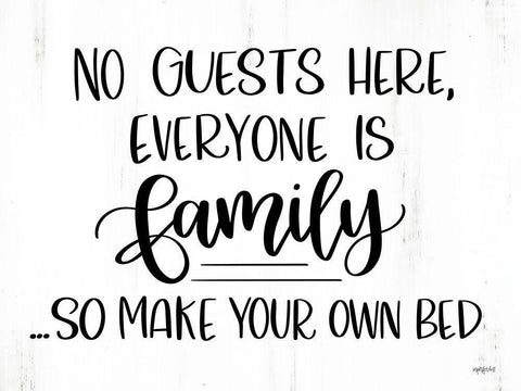 Everyone is Family White Modern Wood Framed Art Print with Double Matting by Imperfect Dust