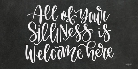 Silliness Welcome Here Black Ornate Wood Framed Art Print with Double Matting by Imperfect Dust