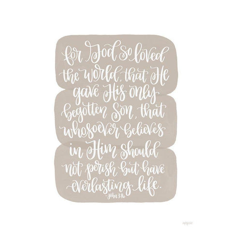 God So Loved The World Black Modern Wood Framed Art Print with Double Matting by Imperfect Dust