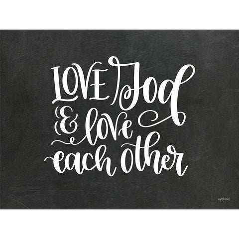 Love God and Each Other Black Modern Wood Framed Art Print with Double Matting by Imperfect Dust