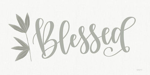 Blessed White Modern Wood Framed Art Print with Double Matting by Imperfect Dust