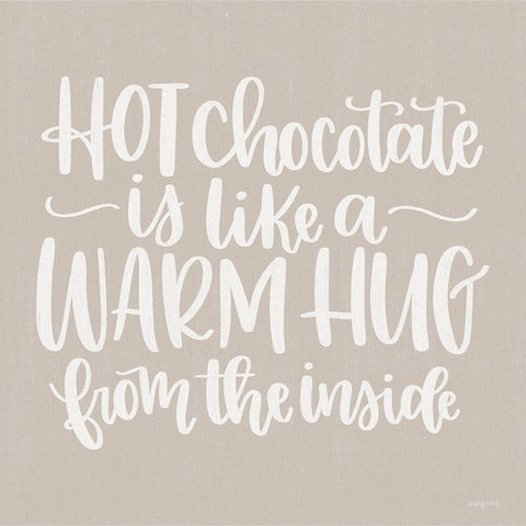 Hot Chocolate is Like a Warm Hug Black Ornate Wood Framed Art Print with Double Matting by Imperfect Dust