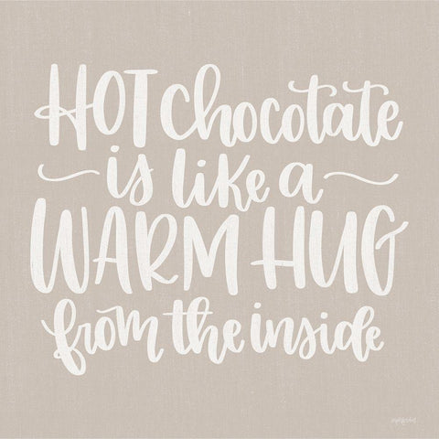 Hot Chocolate is Like a Warm Hug Gold Ornate Wood Framed Art Print with Double Matting by Imperfect Dust