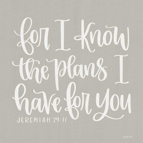 For I Know the Plans II White Modern Wood Framed Art Print with Double Matting by Imperfect Dust