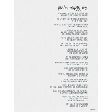 Psalm Ninety One Gold Ornate Wood Framed Art Print with Double Matting by Imperfect Dust