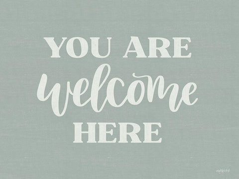 You Are Welcome Here Black Ornate Wood Framed Art Print with Double Matting by Imperfect Dust