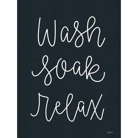 Wash-Soak-Relax White Modern Wood Framed Art Print by Imperfect Dust