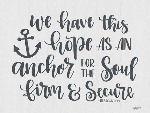 Anchor for the Soul White Modern Wood Framed Art Print with Double Matting by Imperfect Dust