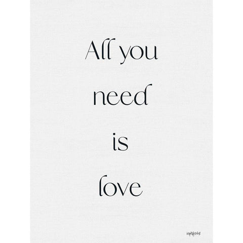 All You Need is Love Gold Ornate Wood Framed Art Print with Double Matting by Imperfect Dust