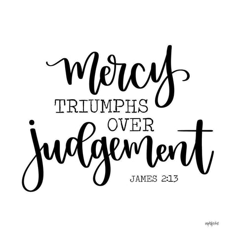 Mercy Triumphs White Modern Wood Framed Art Print by Imperfect Dust