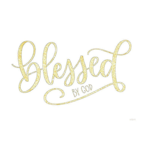 Blessed by God White Modern Wood Framed Art Print by Imperfect Dust