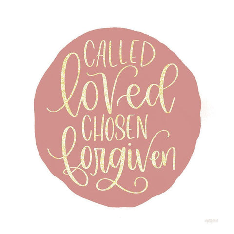 Called-Loved-Chosen-Forgiven Gold Ornate Wood Framed Art Print with Double Matting by Imperfect Dust