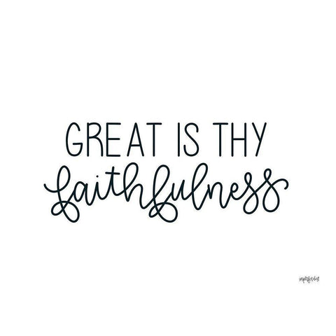 Great is Thy Faithfulness Black Modern Wood Framed Art Print with Double Matting by Imperfect Dust