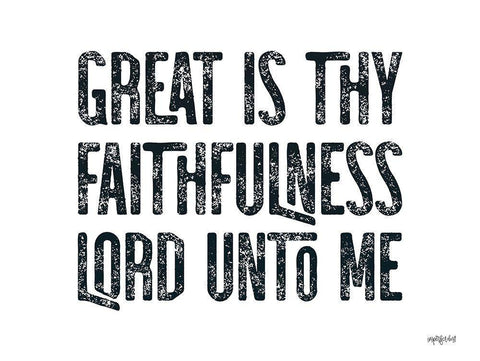 Great is Thy Faithfulness Black Ornate Wood Framed Art Print with Double Matting by Imperfect Dust