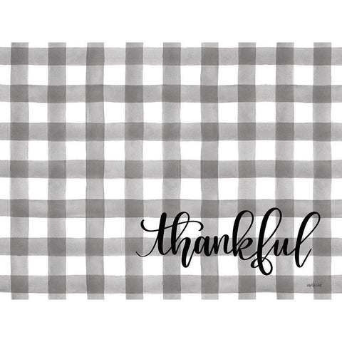 Thankful Black Modern Wood Framed Art Print with Double Matting by Imperfect Dust