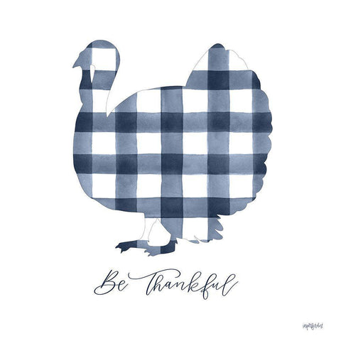 Be Thankful Turkey White Modern Wood Framed Art Print by Imperfect Dust