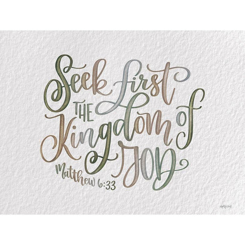 Seek First the Kingdom Gold Ornate Wood Framed Art Print with Double Matting by Imperfect Dust