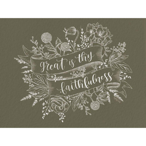 Great is Thy Faithfulness White Modern Wood Framed Art Print by Imperfect Dust