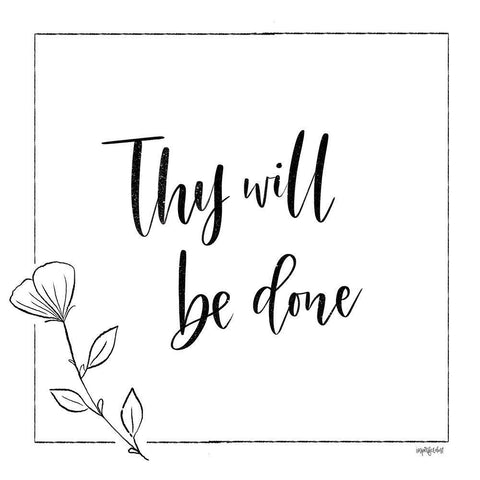 Thy Will Be Done White Modern Wood Framed Art Print with Double Matting by Imperfect Dust