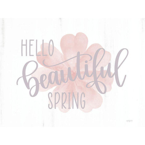 Hello Beautiful Spring (flower) Gold Ornate Wood Framed Art Print with Double Matting by Imperfect Dust