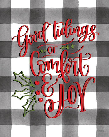 Good Tidings of Comfort And Joy Black Ornate Wood Framed Art Print with Double Matting by Imperfect Dust