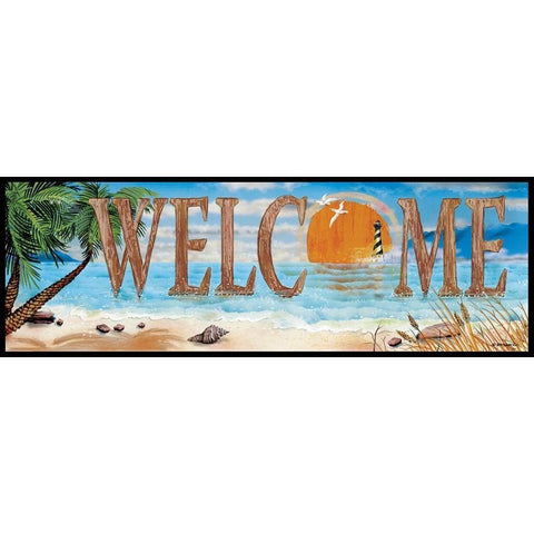 Welcome Black Modern Wood Framed Art Print by Wargo, Ed