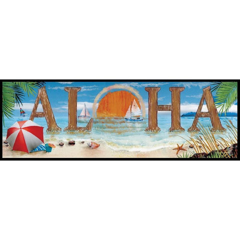 Aloha Black Modern Wood Framed Art Print with Double Matting by Wargo, Ed