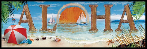 Aloha White Modern Wood Framed Art Print with Double Matting by Wargo, Ed