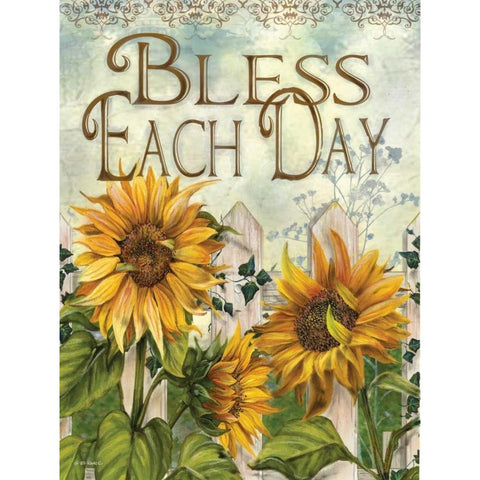 Bless Each Day Gold Ornate Wood Framed Art Print with Double Matting by Wargo, Ed