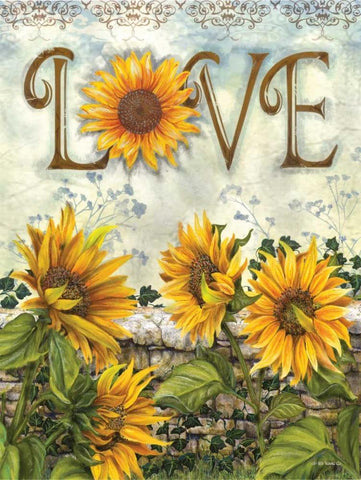 Love Black Ornate Wood Framed Art Print with Double Matting by Wargo, Ed