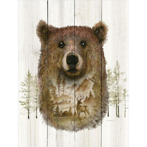 Bear Wilderness Portrait White Modern Wood Framed Art Print by Wargo, Ed