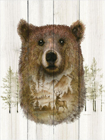 Bear Wilderness Portrait Black Ornate Wood Framed Art Print with Double Matting by Wargo, Ed
