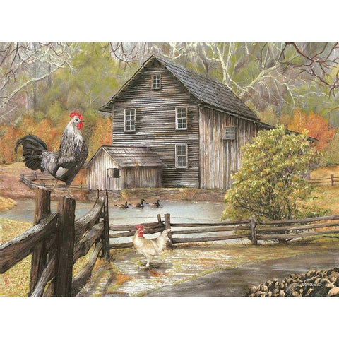 Down on the Farm I Black Modern Wood Framed Art Print with Double Matting by Wargo, Ed
