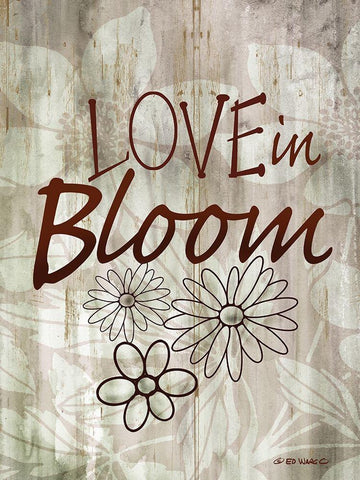 Love Blooms Here Black Ornate Wood Framed Art Print with Double Matting by Wargo, Ed