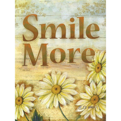 Smile More Gold Ornate Wood Framed Art Print with Double Matting by Wargo, Ed