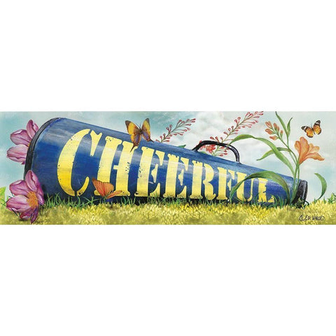 Cheerful Black Modern Wood Framed Art Print with Double Matting by Wargo, Ed