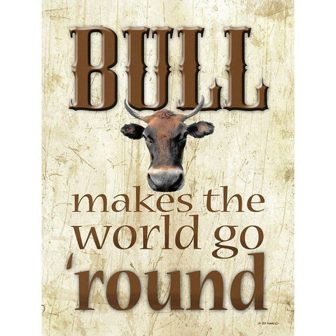 Bull Makes the World Go Round Gold Ornate Wood Framed Art Print with Double Matting by Wargo, Ed