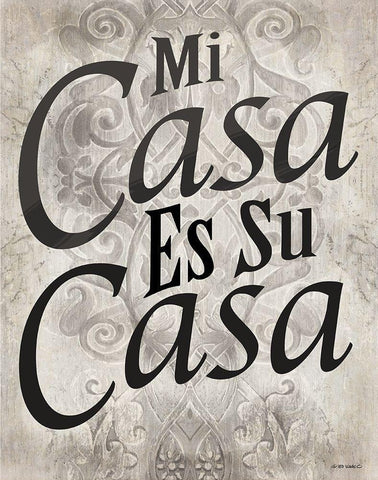Mi Casa es Su Casa Black Ornate Wood Framed Art Print with Double Matting by Wargo, Ed