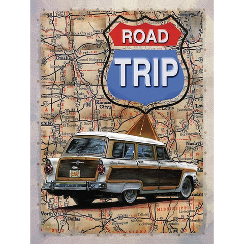 Road Trip Black Modern Wood Framed Art Print by Wargo, Ed