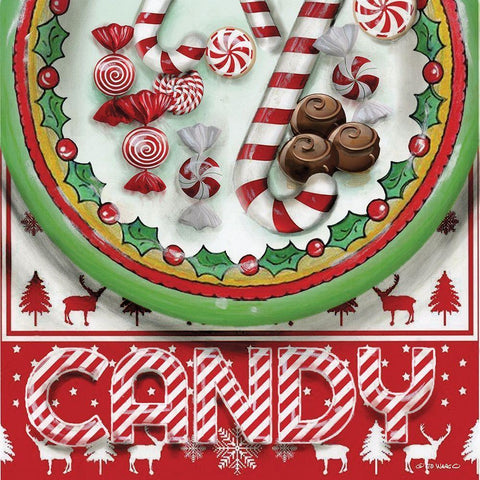 Christmas Candy Black Modern Wood Framed Art Print with Double Matting by Wargo, Ed