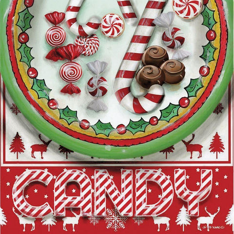 Christmas Candy White Modern Wood Framed Art Print with Double Matting by Wargo, Ed