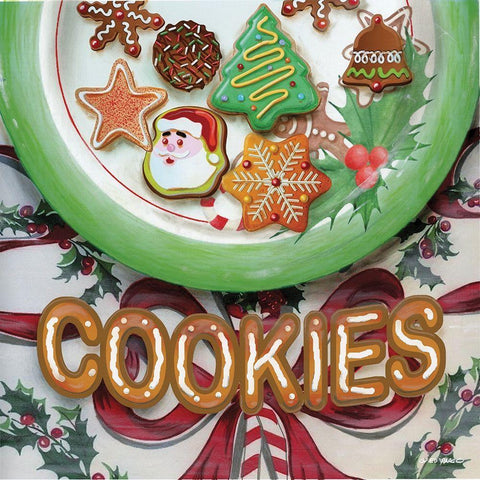 Christmas Cookies White Modern Wood Framed Art Print with Double Matting by Wargo, Ed