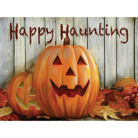 Happy Haunting White Modern Wood Framed Art Print by Wargo, Ed