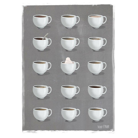 Give Me All the Coffee White Modern Wood Framed Art Print by House Fenway