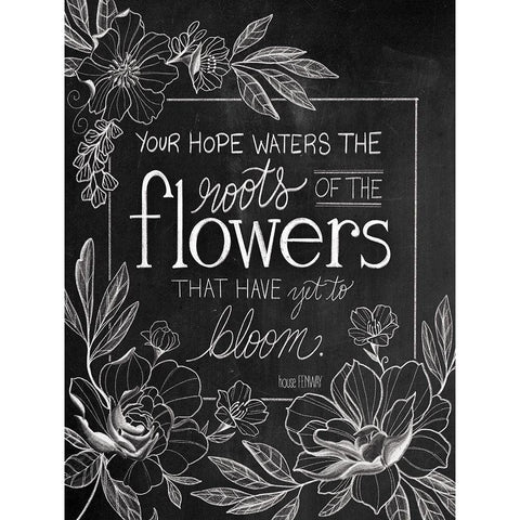 Yet to Bloom Black Modern Wood Framed Art Print with Double Matting by House Fenway